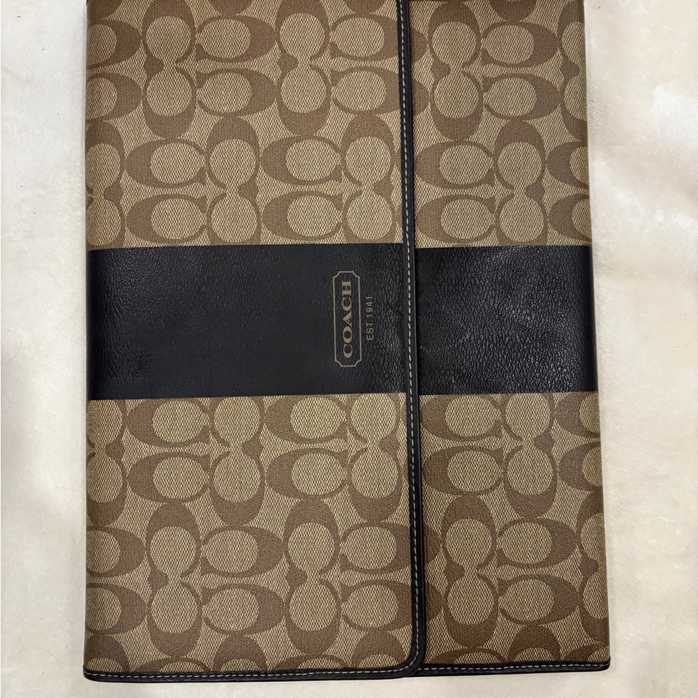 Coach Tan and Brown Signature Portfolio